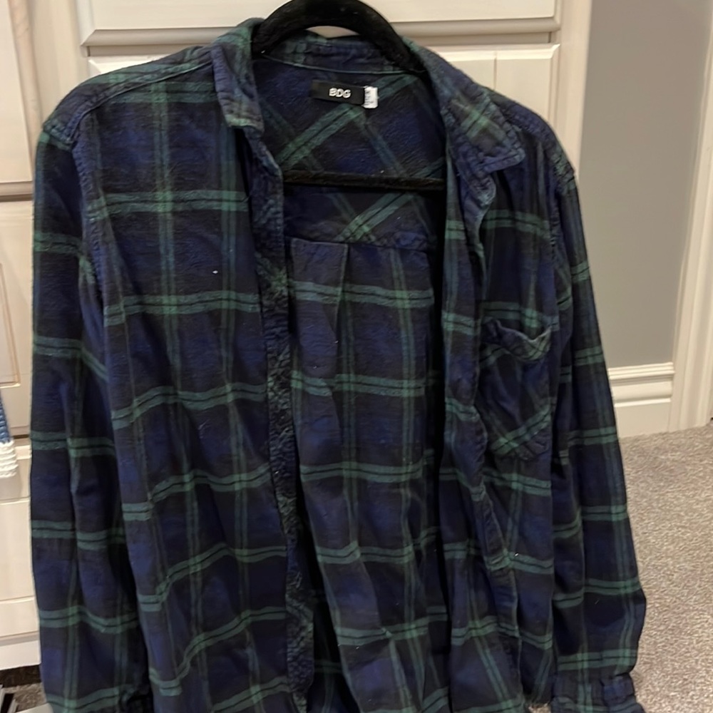 BDG green & navy flannel